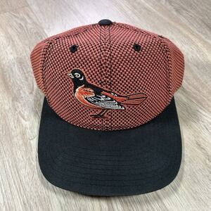 VTG American Needle Baltimore Orioles Snapback Hat MLB Black Orange Wool Cap